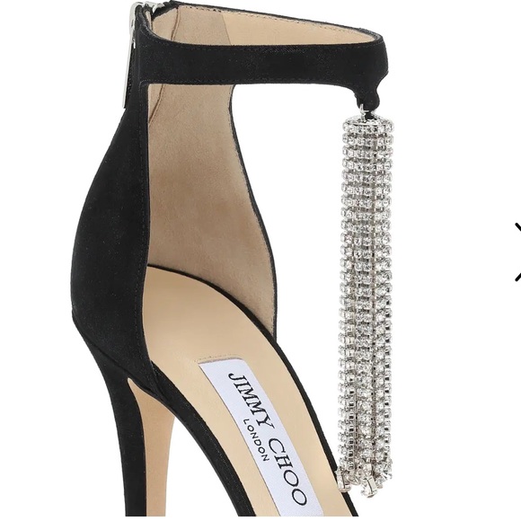 MOVING SALE 🔥🔥NWT Jimmy Choo Viola Suede Crystal Tassel Sandals - Picture 8 of 14
